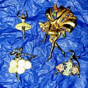 Fairy ballerina brooch lot